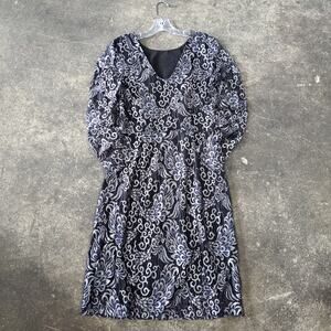 Soaked Lace Dress Womens S Black Tunic Print Long Sleeve Casual Party